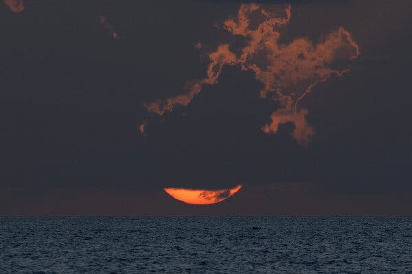 Sunrise from Miami Beach this month. Atlantic currents that send warm water from the Caribbean toward Europe could be at risk.